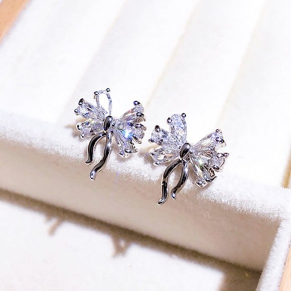 Unique Creative Designer Cute Bow Knot Stud Earrings, GPMB1534 - Picture 4 of 5